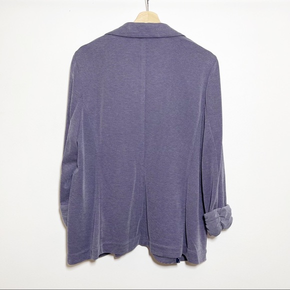 SKIES ARE BLUE Asa Ponte Purple Flap Pockets Open Style Blazer Jacket Sz XXL - Picture 3 of 14